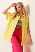 20120 Oversize Kısa Kollu Gömlek - Sarı resmi